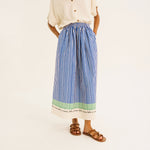 TINSELS Christie Amore A Line Striped Skirt in Blue