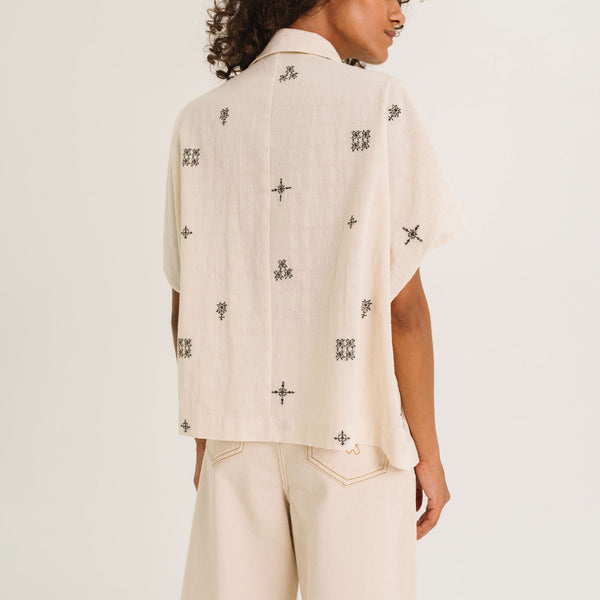 TINSELS Cinzia Arles Short Sleeve Shirt in Grey