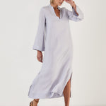 MONDO CORSINI Claire V Neck Kaftan Dress in Mist