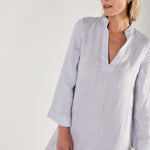 MONDO CORSINI Claire V Neck Kaftan Dress in Mist