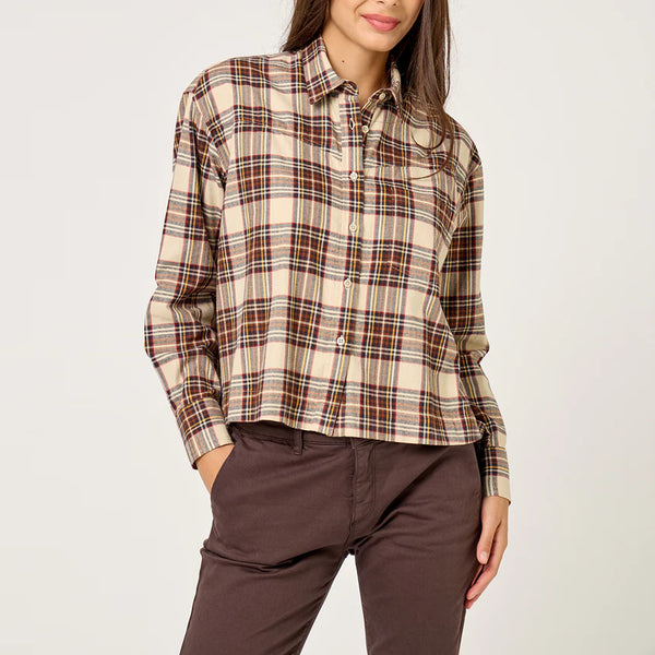 FIVE Clarence Check Shirt  in Greige