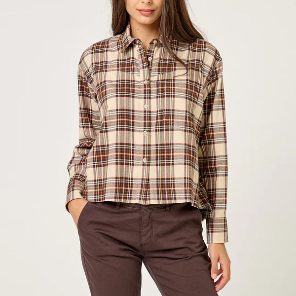 FIVE Clarence Check Shirt  in Greige