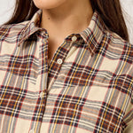 FIVE Clarence Check Shirt  in Greige