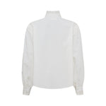 ANNE-MI Cloud Lace Detail Long Sleeve Shirt in White Sand