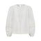 ANNE-MI Clover Long Sleeve Cotton Blouse in White Sand
