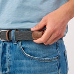 BILLYBELT Elastic Woven Belt in Flannel grey