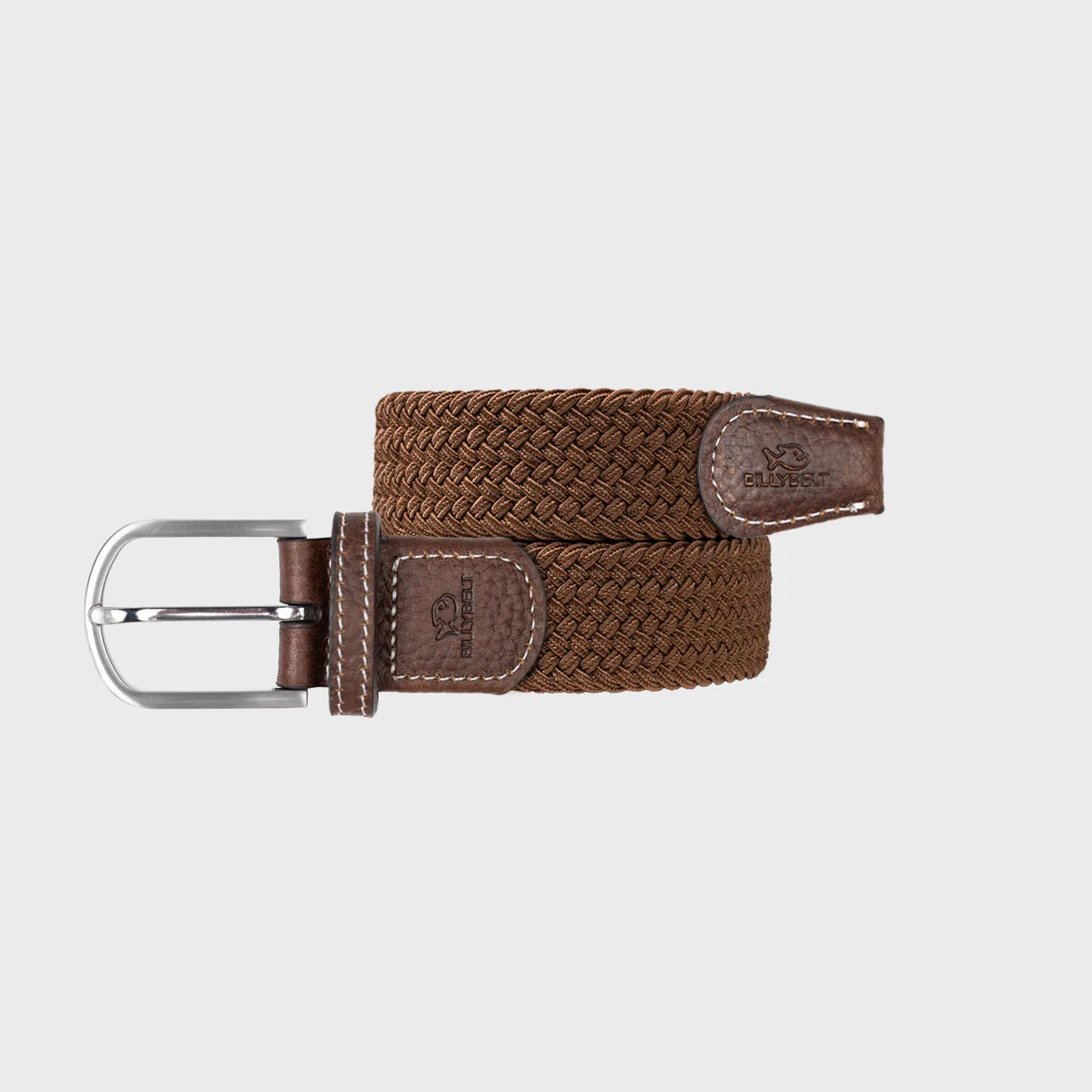 BILLYBELT Elastic Woven Belt in Camel Brown