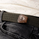 BILLYBELT Elastic Woven Belt in Vert/Kaki
