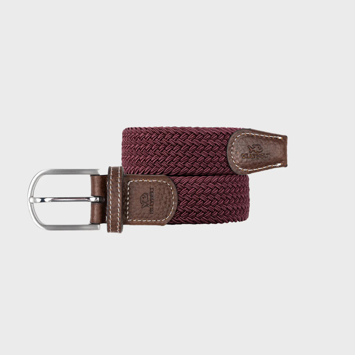 BILLYBELT Elastic Woven Belt in Wine Red