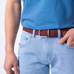 BILLYBELT Elastic Woven Belt in Wine Red