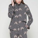 VILAGALLO Shirt with Leopards in Black