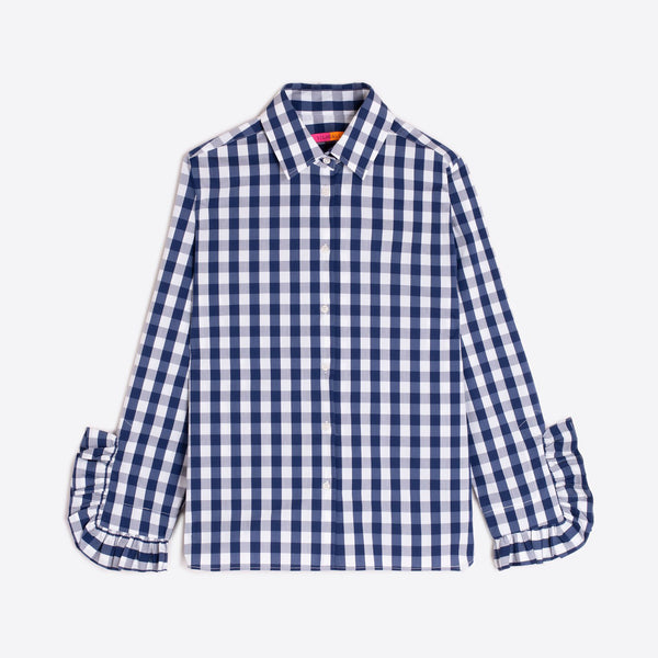 VILAGALLO Checked Shirt in Blue/White