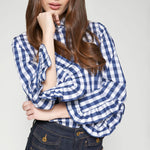 VILAGALLO Checked Shirt in Blue/White