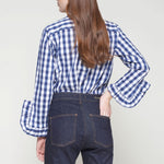 VILAGALLO Checked Shirt in Blue/White