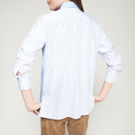 VILAGALLO Striped Shirt with Dogs in Blue/White