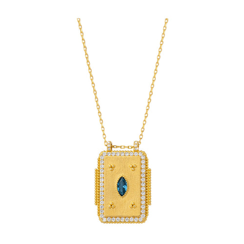 MYA BAY Mystic Blue Twice Boheme Necklace in Gold