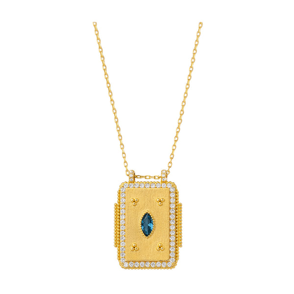 MYA BAY Mystic Blue Twice Boheme Necklace in Gold