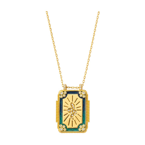 MYA BAY Mystic Blue Twice Boheme Necklace in Gold