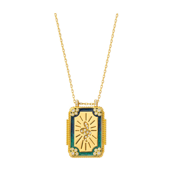 MYA BAY Mystic Blue Twice Boheme Necklace in Gold