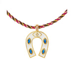 MYA BAY Mini Horseshoe Necklace in White & Gold