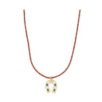 MYA BAY Mini Horseshoe Necklace in White & Gold