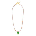MYA BAY Mini Horseshoe Necklace in Green & Gold