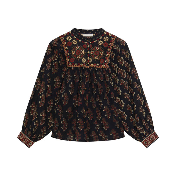 MAISON HOTEL Scarlet Blouse in Black Coffee