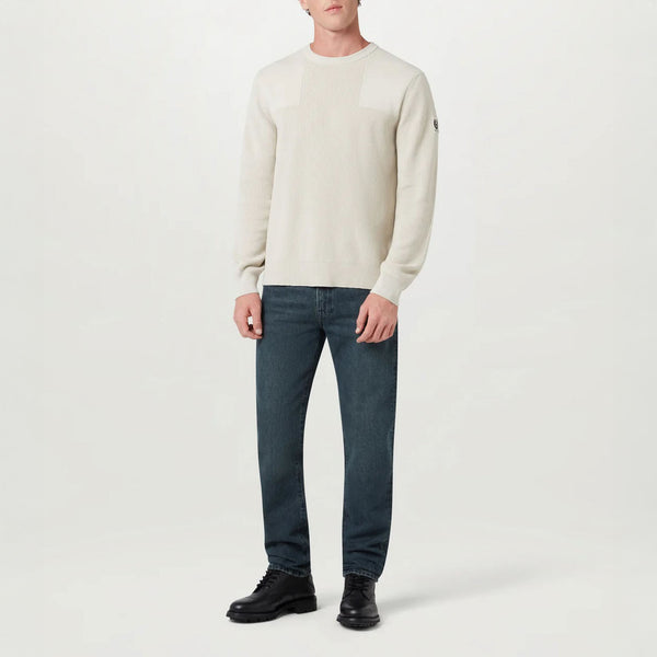 BELSTAFF Commander Crewneck Jumper in Silver/Birch