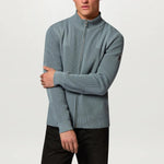 BELSTAFF Commander Full Zip Jumper in Atlantic Grey
