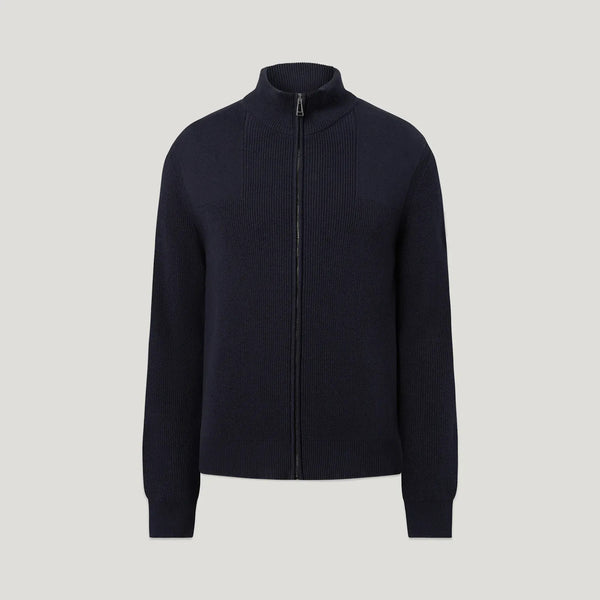 BELSTAFF Commander Full Zip Jumper in Dark Ink