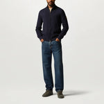 BELSTAFF Commander Full Zip Jumper in Dark Ink