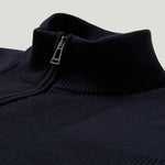 BELSTAFF Commander Full Zip Jumper in Dark Ink