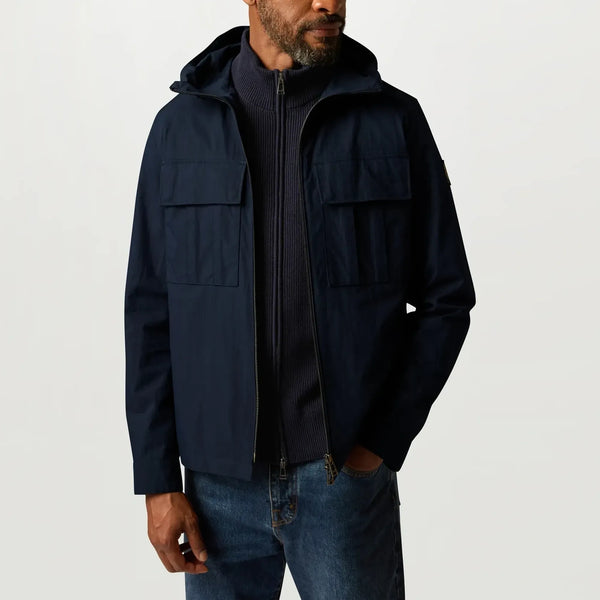 BELSTAFF Commander Full Zip Jumper in Dark Ink