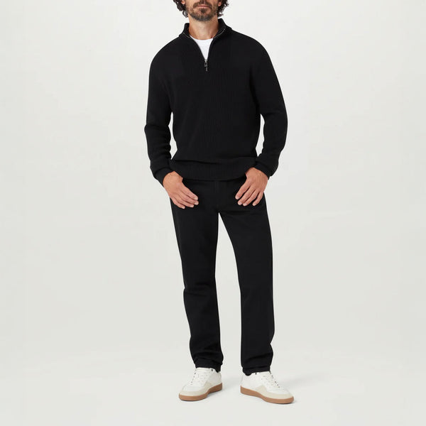 BELSTAFF Commander Quarter Zip Jumper in Black