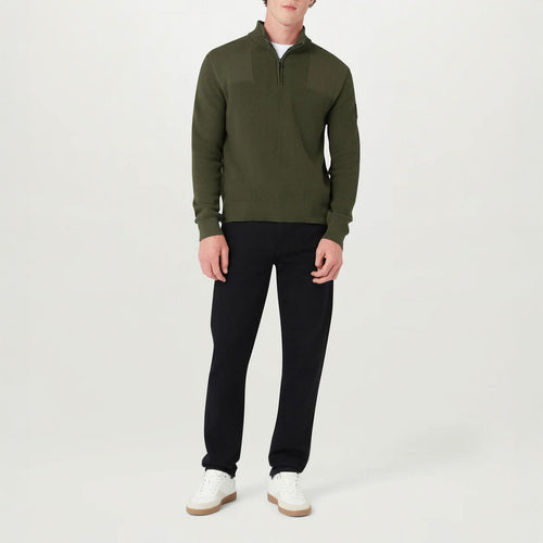BELSTAFF Commander Quarter Zip Jumper in True Olive