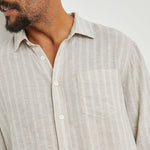 Connor L/S Shirt in Ghurka White Pinstripe