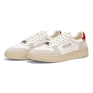 Court Sneakers in Off White/Tofu Red