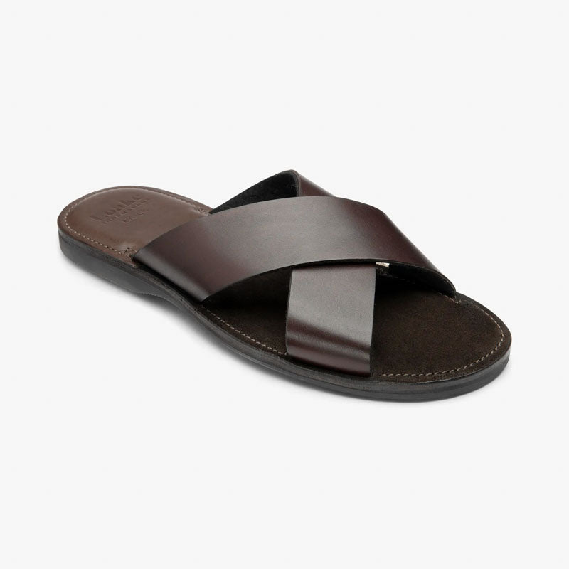 LOAKE Gozo Sandals in Dark Brown
