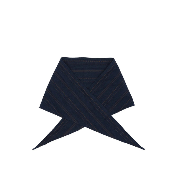 ANNE-MI Creek Cotton Stripe Scarf in Navy