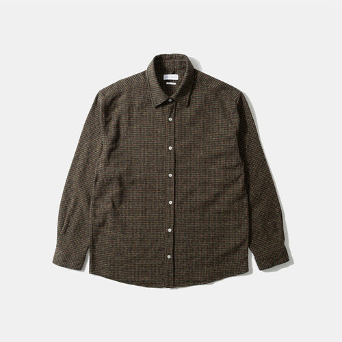 EDMMOND STUDIOS Crosswords Shirt in Plain Chocolate