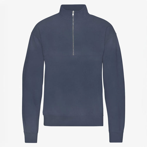 COLORFUL STANDARD Organic Quarter Zip Jumper in Neptune Blue