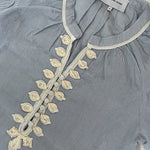 ROSE AND ROSE Carnation Striped Short Dress in White/Blue