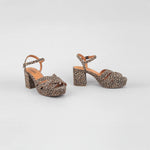 ESSKA Caitlyn Mid Heel Sandals in Leopard