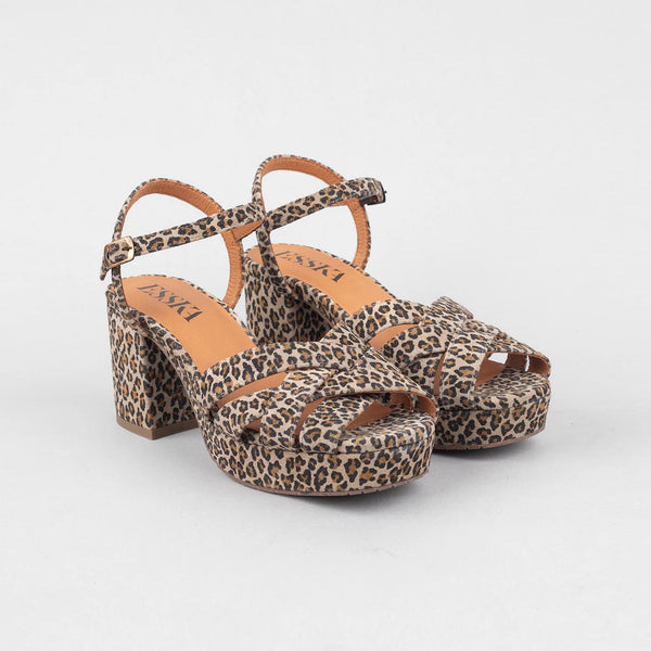 ESSKA Caitlyn Mid Heel Sandals in Leopard