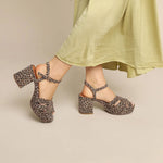 ESSKA Caitlyn Mid Heel Sandals in Leopard