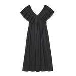 FAUNE Camelia Cotton Dress in Black