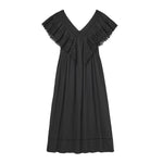 FAUNE Camelia Cotton Dress in Black