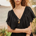FAUNE Camelia Cotton Dress in Black
