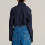 V DE VINSTER Marcel Cotton Blouse in Navy