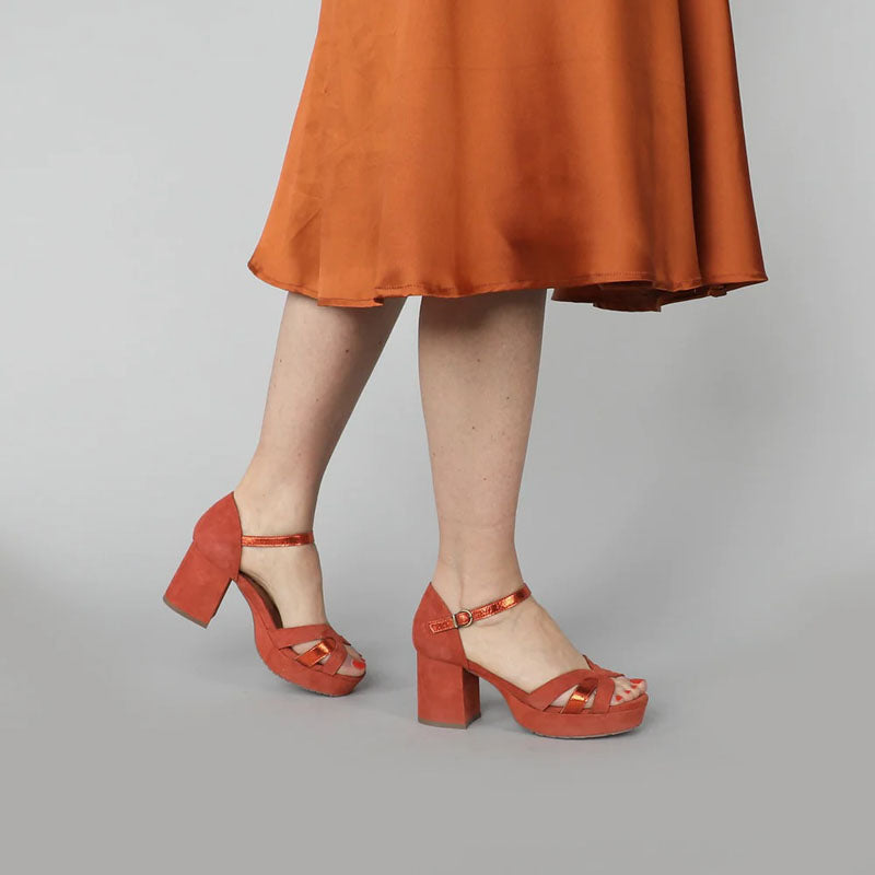 ESSKA Caro Suede Sandals in Rust